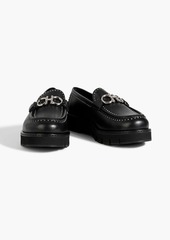 Ferragamo - Rolo embellished leather loafers - Black - US 7.5