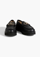 Ferragamo - Rolo embellished textured-leather loafers - Black - US 6