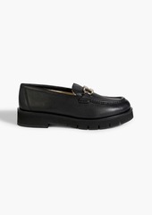 Ferragamo - Rolo embellished textured-leather loafers - Black - US 6