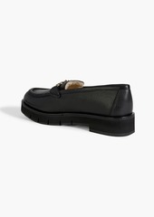 Ferragamo - Rolo embellished textured-leather loafers - Black - US 6