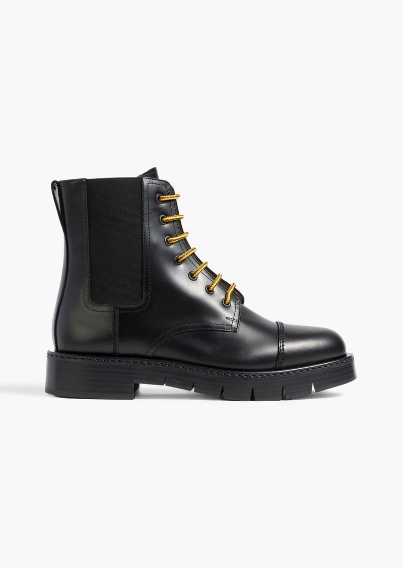 Ferragamo - Rosco leather combat boots - Black - US 8