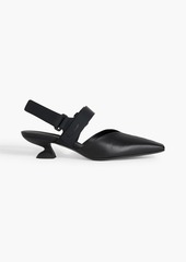 Ferragamo - Sagar 40 leather slingback pumps - Black - US 5