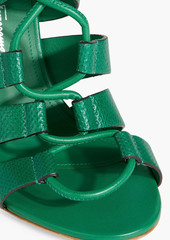 Ferragamo - Sirmio lizard-effect leather slingback sandals - Green - US 9.5