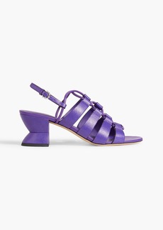 Ferragamo - Sirmio lizard-effect leather slingback sandals - Purple - US 7