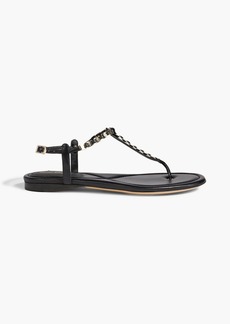 Ferragamo - Chain-embellished leather sandals - Black - US 7