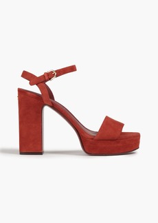 Ferragamo - Trent suede platform sandals - Red - US 10.5