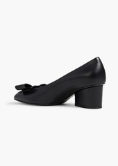 Ferragamo - Viva bow-detailed lizard-effect leather pumps - Black - US 5