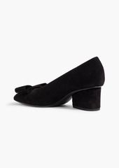 Ferragamo - Viva bow-detailed suede pumps - Black - US 6