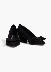 Ferragamo - Viva bow-detailed suede pumps - Black - US 6