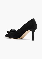 Ferragamo - Winnie 70 crystal-embellished suede pumps - Black - US 4.5