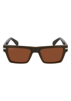 FERRAGAMO 54mm Polarized Rectangular Sunglasses