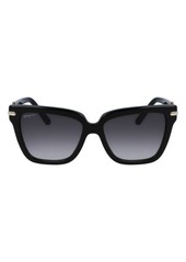 FERRAGAMO 57mm Polarized Rectangular Sunglasses