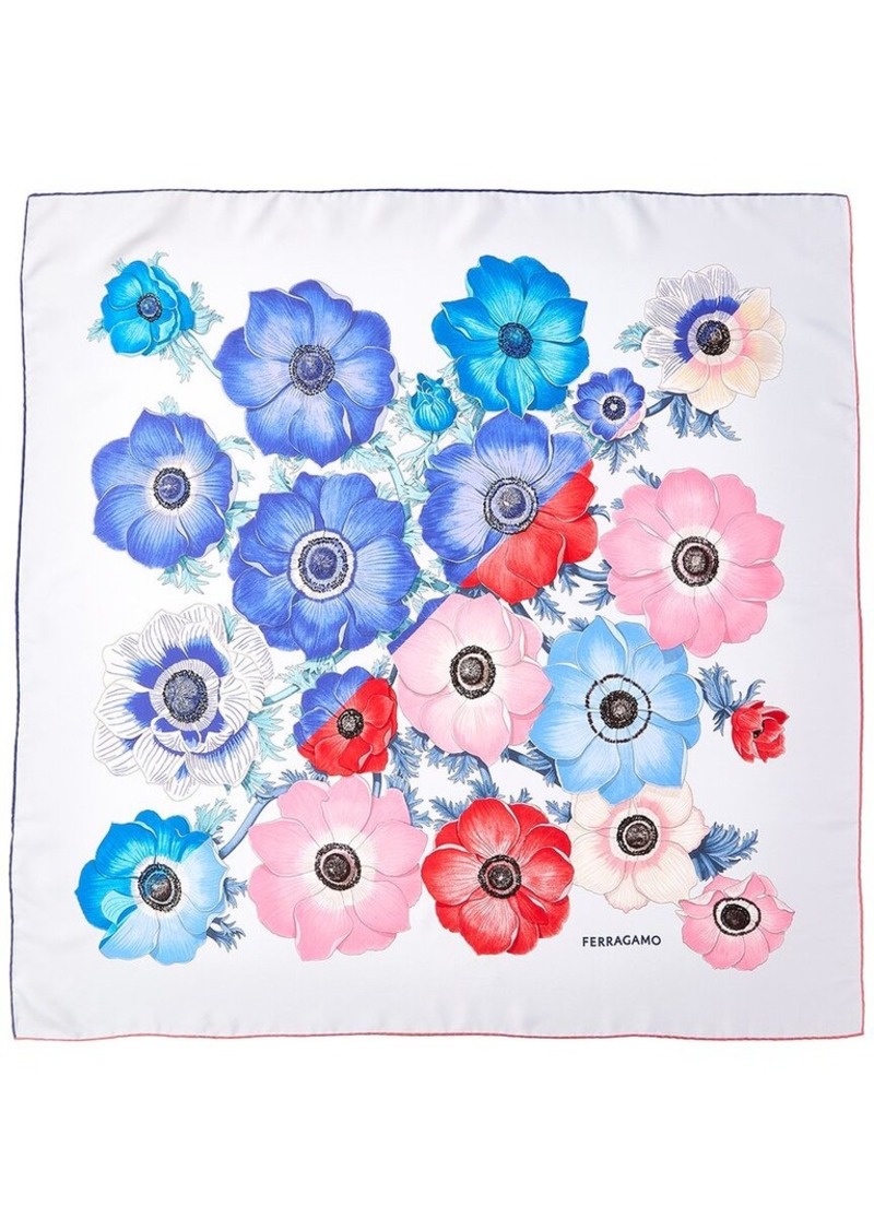 Ferragamo Anemone Print Silk Scarf