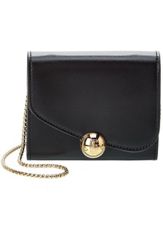 Ferragamo Asymmetrical Flap Leather Compact Wallet On Chain