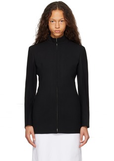 Ferragamo Black Fitted Zip Jacket