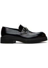 Ferragamo Black Gancini Loafers