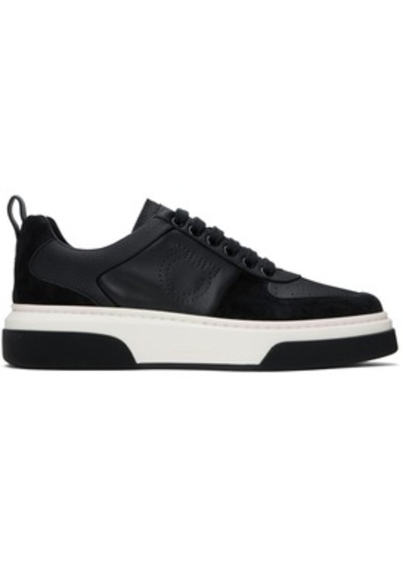 Ferragamo Black Leather Sneakers