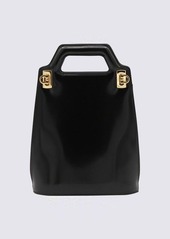 FERRAGAMO BLACK LEATHER WANDA MINI BAG