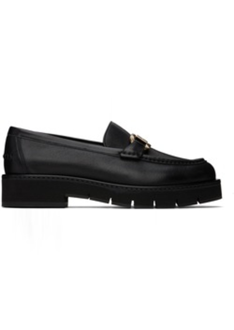 Ferragamo Black Maryan Lug Loafers