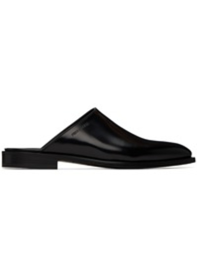 Ferragamo Black Square Toe Slippers