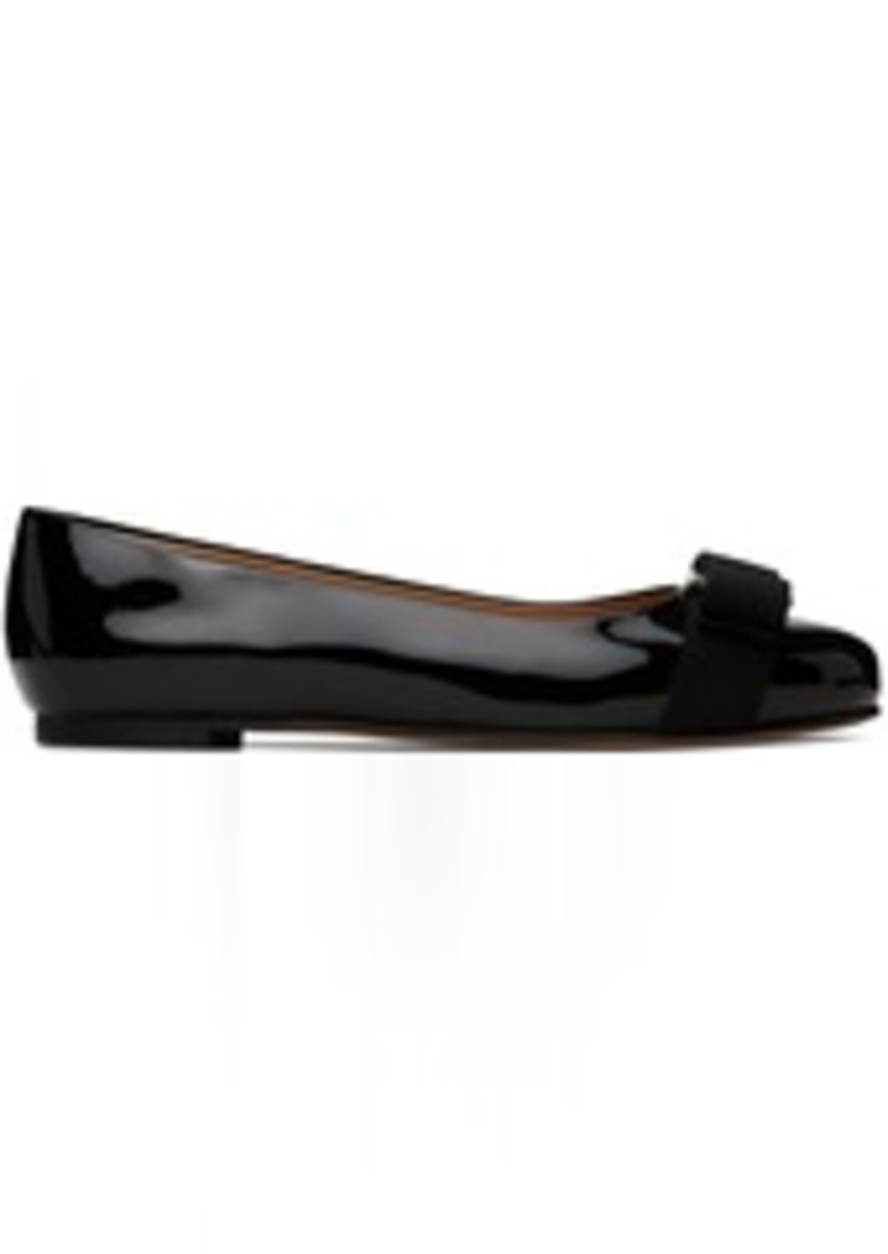 Ferragamo Black Varina Ballerina Flats