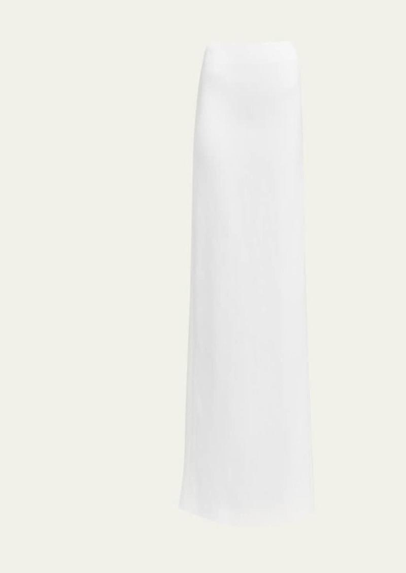 Ferragamo Bonded Linen Toile Maxi Skirt