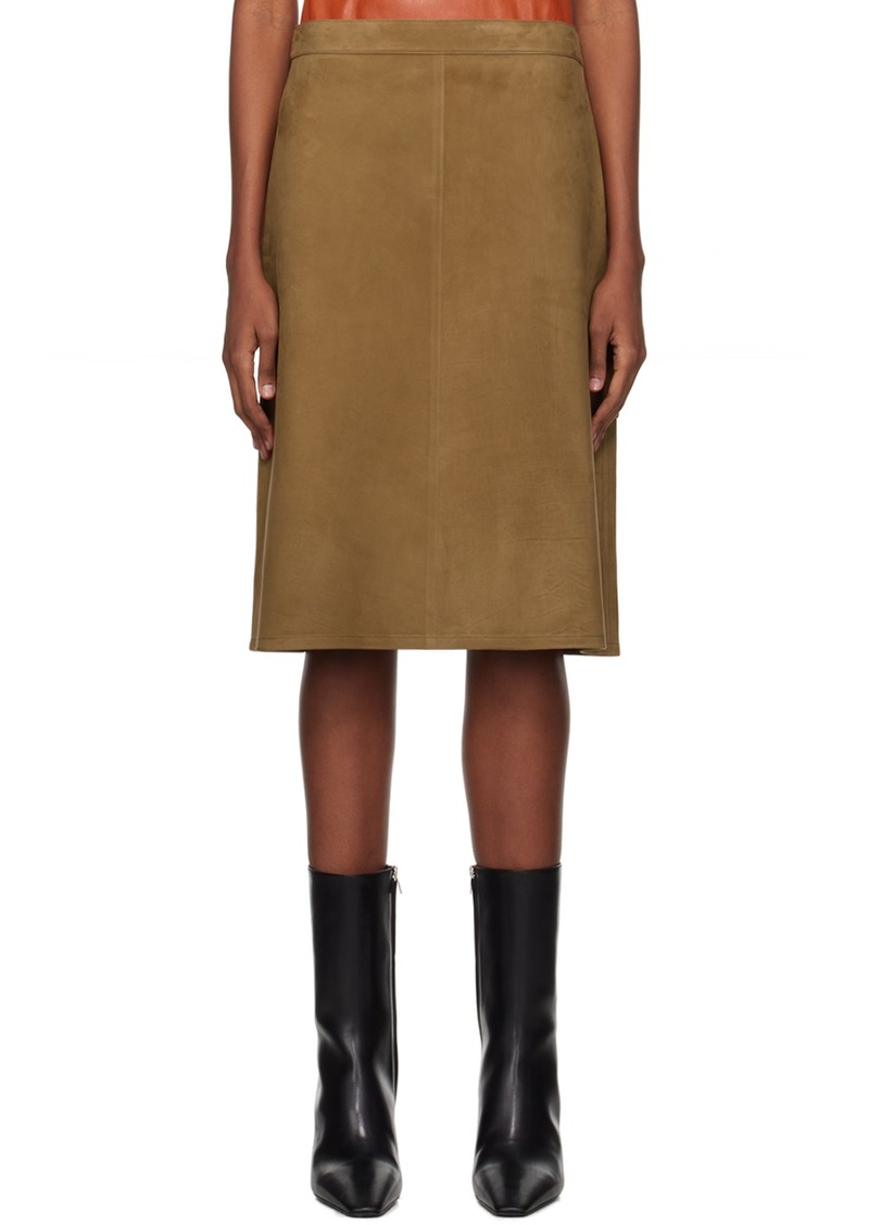 Ferragamo Brown A-Line Midi Skirt