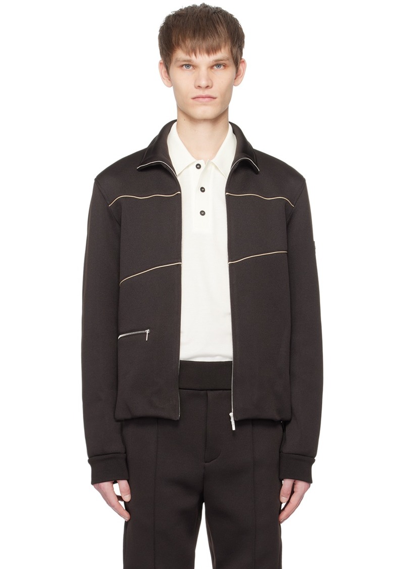 Ferragamo Brown Piping Track Jacket