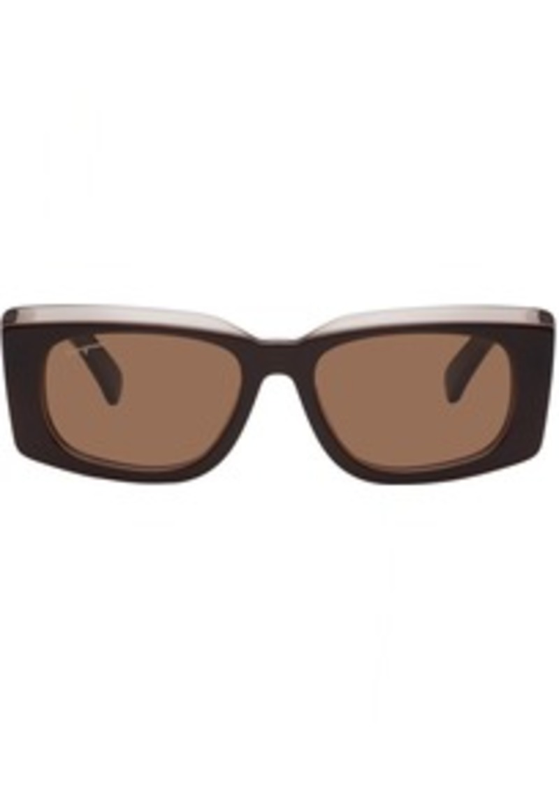 Ferragamo Brown Rectangular Sunglasses