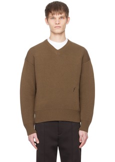 Ferragamo Brown V-Neck Sweater