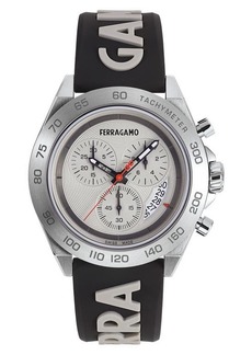 FERRAGAMO Chronograph Silicone Strap Watch