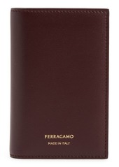 FERRAGAMO Vertical Bifold Leather Card Holder