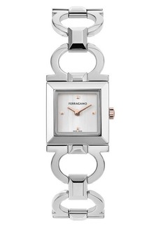 FERRAGAMO Double Gancini Square Bracelet Watch