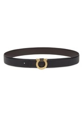 FERRAGAMO Double Gancio Leather Belt