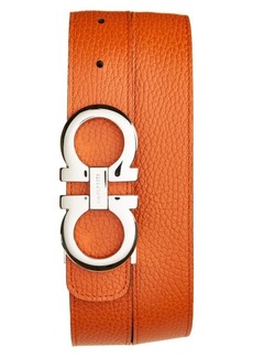FERRAGAMO Double Gancio Reversible Leather Belt