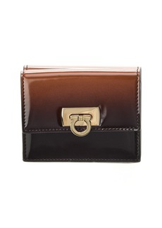 Ferragamo Gancini Clasp Leather Card Case Wallet