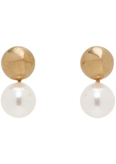 Ferragamo Gold Bead Pendant Earrings