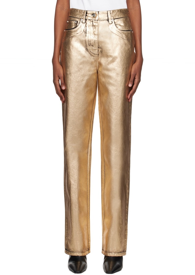 Ferragamo Gold Coated Jeans