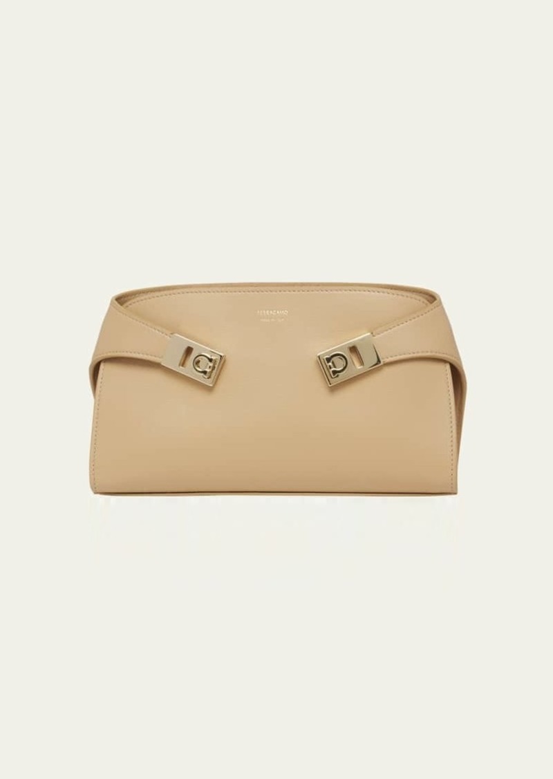 Ferragamo Hug Gancini Leather Shoulder Bag