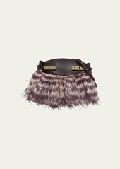 Ferragamo Hug Small Feathers Pouch Clutch Bag