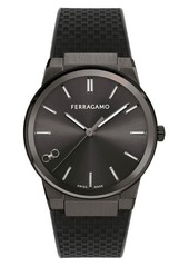 FERRAGAMO Infinity Sapphire Silicone Strap Watch