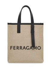 FERRAGAMO Logo canvas tote