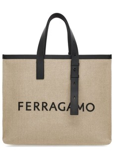 FERRAGAMO Logo canvas tote