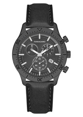 FERRAGAMO Master Leather Strap Chronograph Watch
