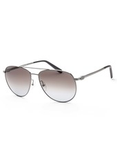 Ferragamo Men's 60 mm Shiny Ruthenium Sunglasses