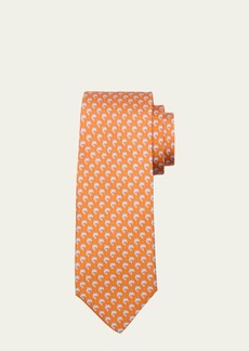 Ferragamo Men's Dolphin-Print Silk Tie