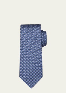 Ferragamo Men's Equestrian-Print Silk Tie