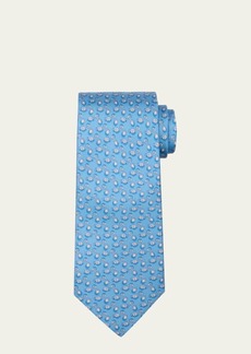 Ferragamo Men's Fish-Print Silk Tie