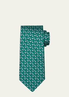 Ferragamo Men's Fish-Print Silk Tie