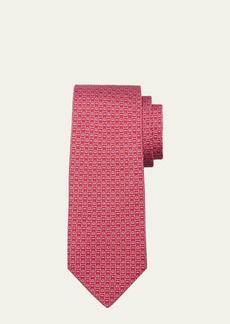 Ferragamo Men's Gancini Monogram-Print Silk Tie